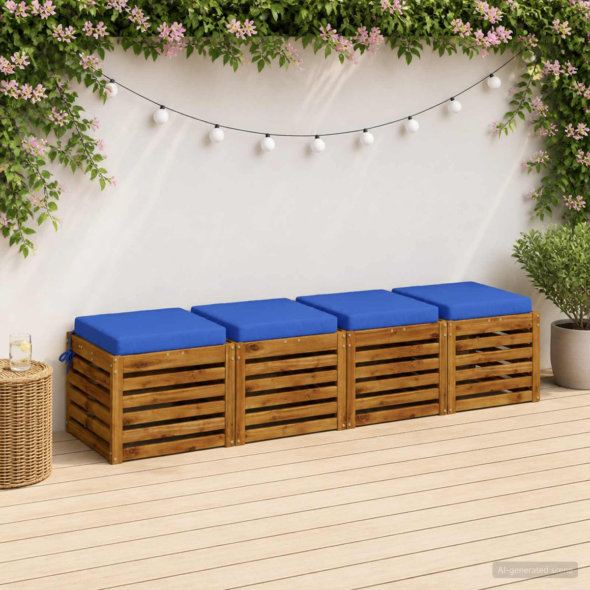 4-Piece Seat Cushions SOEST 4 pcs 100% Polyester Royal Blue