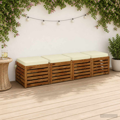 4-Piece Seat Cushions SOEST 4 pcs 100% Polyester Cream