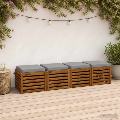 4-Piece Seat Cushions SOEST 4 pcs 100% Polyester Grey