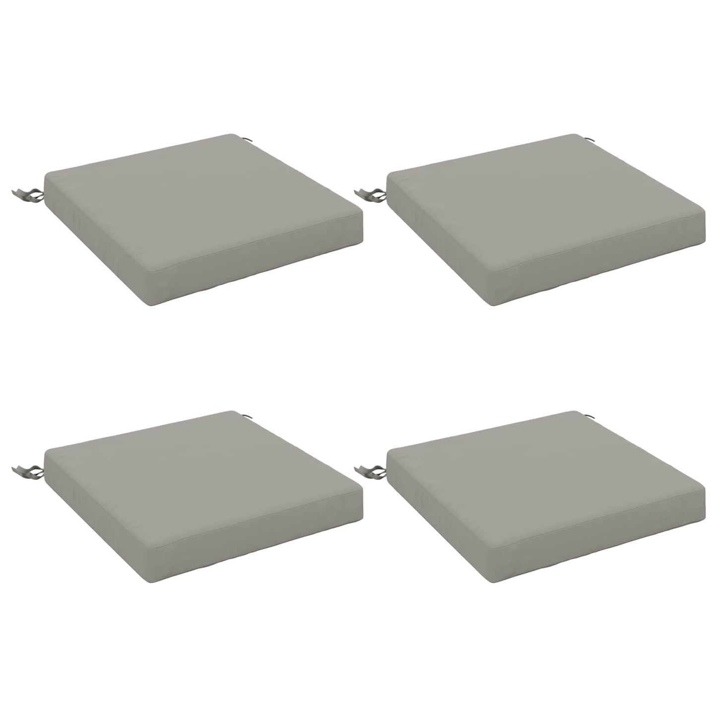 4-Piece Seat Cushions SOEST 4 pcs 100% Polyester Grey
