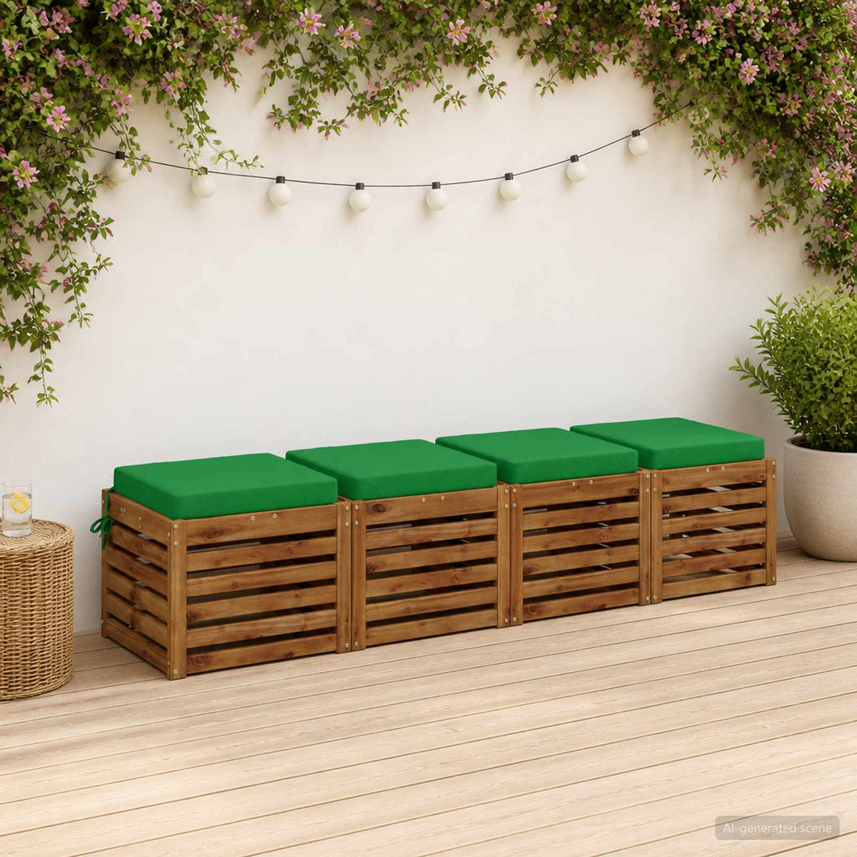 4-Piece Seat Cushions SOEST 4 pcs 100% Polyester Green
