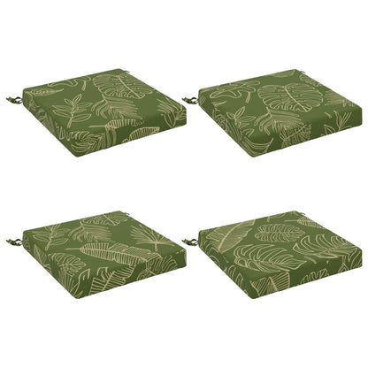 4-Piece Seat Cushions SOEST 4 pcs 100% Polyester Leaf Design