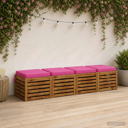 4-Piece Seat Cushions SOEST 4 pcs 100% Polyester Pink