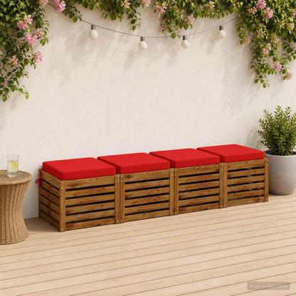 4-Piece Seat Cushions SOEST 4 pcs 100% Polyester Red
