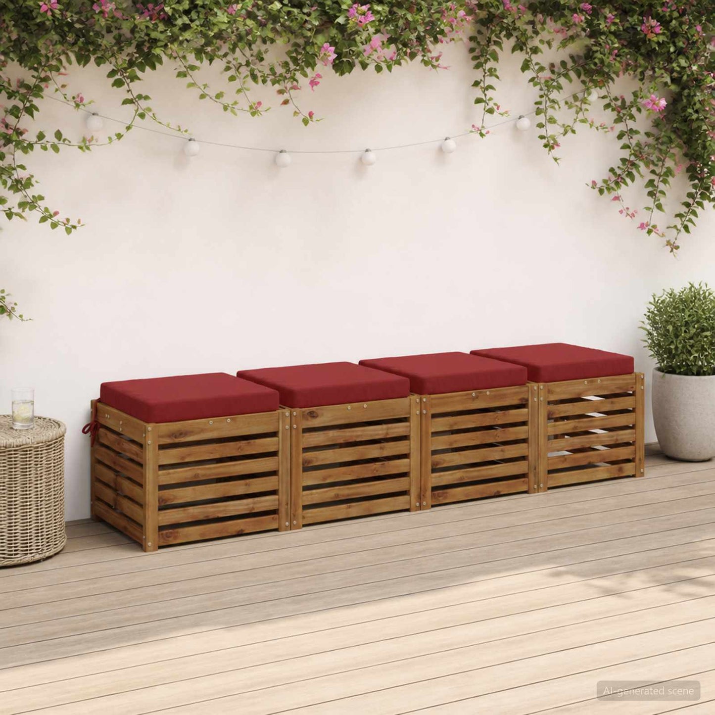 4-Piece Seat Cushions SOEST 4 pcs 100% Polyester Wine Red