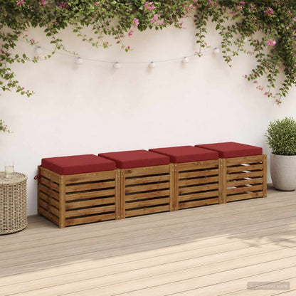 4-Piece Seat Cushions SOEST 4 pcs 100% Polyester Wine Red