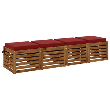 4-Piece Seat Cushions SOEST 4 pcs 100% Polyester Wine Red