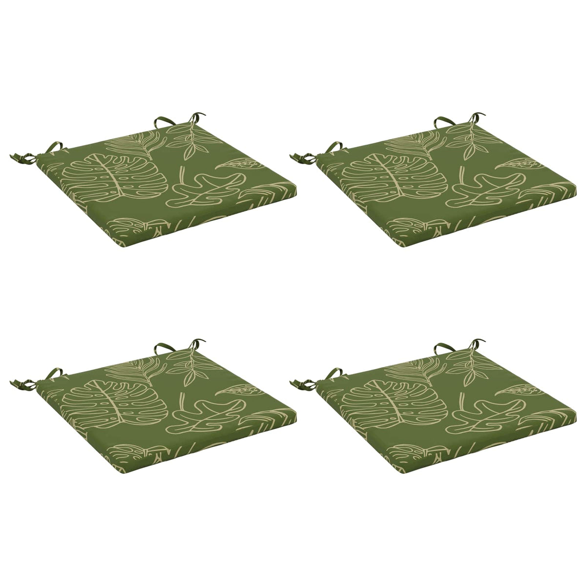 4-Piece Seat Cushions SOEST 4 pcs 100% Polyester Leaf Design