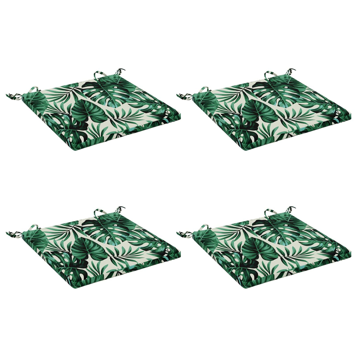 4-Piece Seat Cushions SOEST 4 pcs 100% Polyester Leaf Pattern