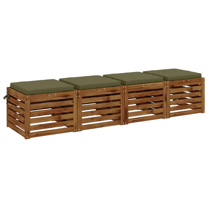 4-Piece Seat Cushions SOEST 4 pcs 100% Polyester Olive Green