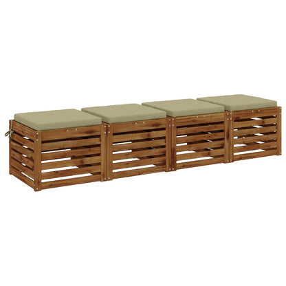 4-Piece Seat Cushions SOEST 4 pcs 100% Polyester Light Green