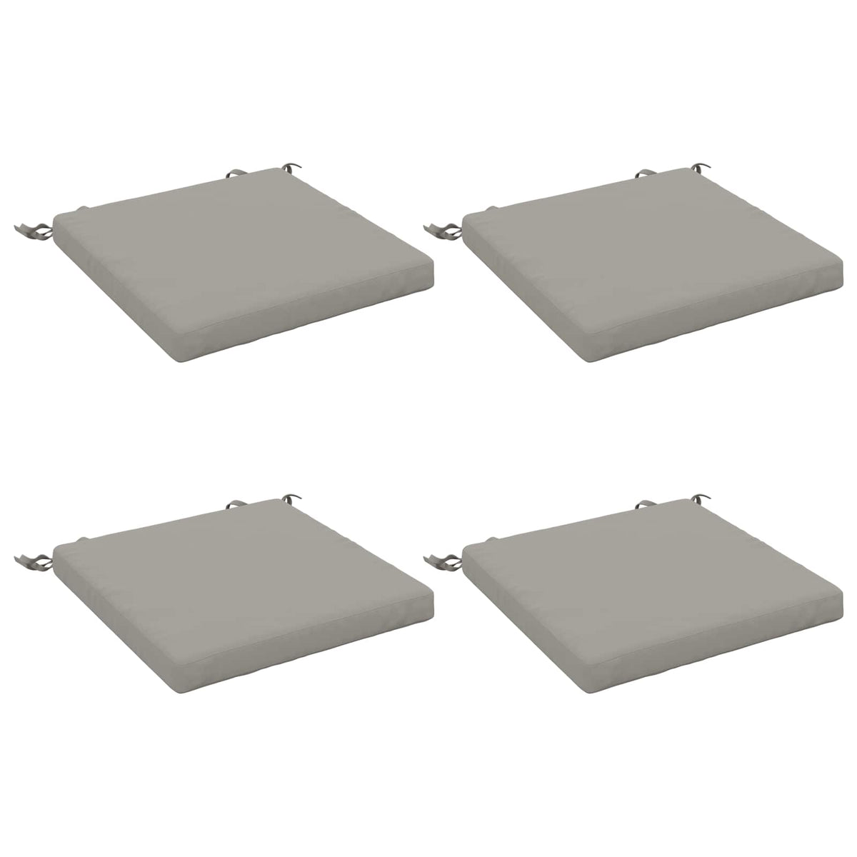 4-Piece Seat Cushions SOEST 4 pcs 100% Polyester Grey