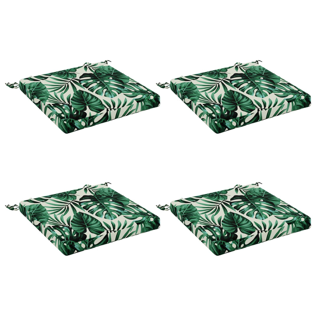4-Piece Seat Cushions SOEST 4 pcs 100% Polyester Leaf Pattern