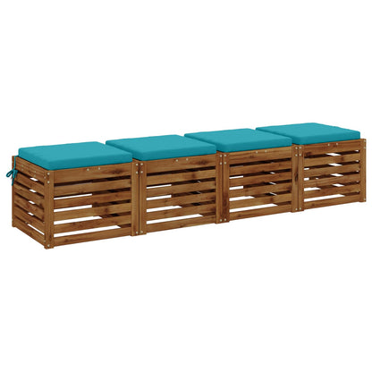 4-Piece Seat Cushions SOEST 4 pcs 100% Polyester Turquoise