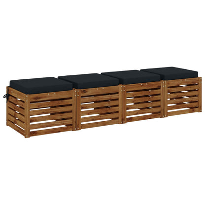 4-Piece Seat Cushions SOEST 4 pcs 100% Polyester Dark Blue