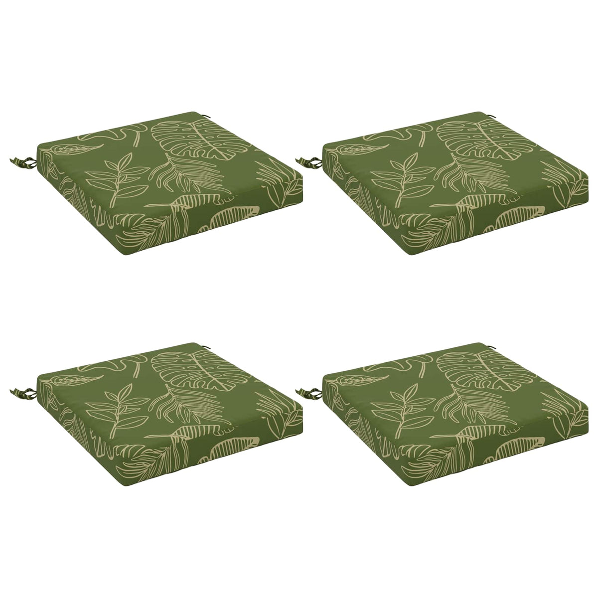 4-Piece Seat Cushions SOEST 4 pcs 100% Polyester Leaf Design