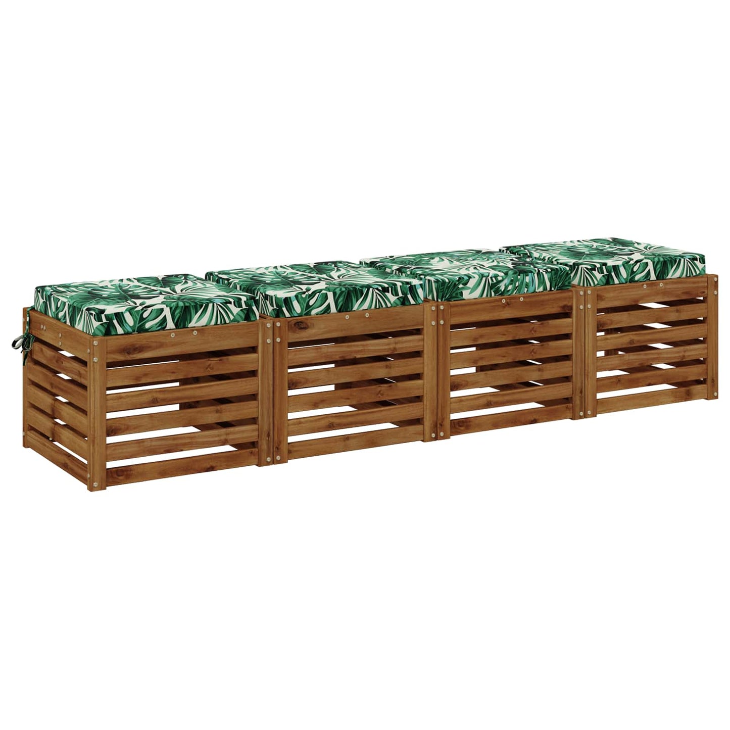 4-Piece Seat Cushions SOEST 4 pcs 100% Polyester Leaf Pattern