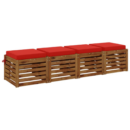 4-Piece Seat Cushions SOEST 4 pcs 100% Polyester Red