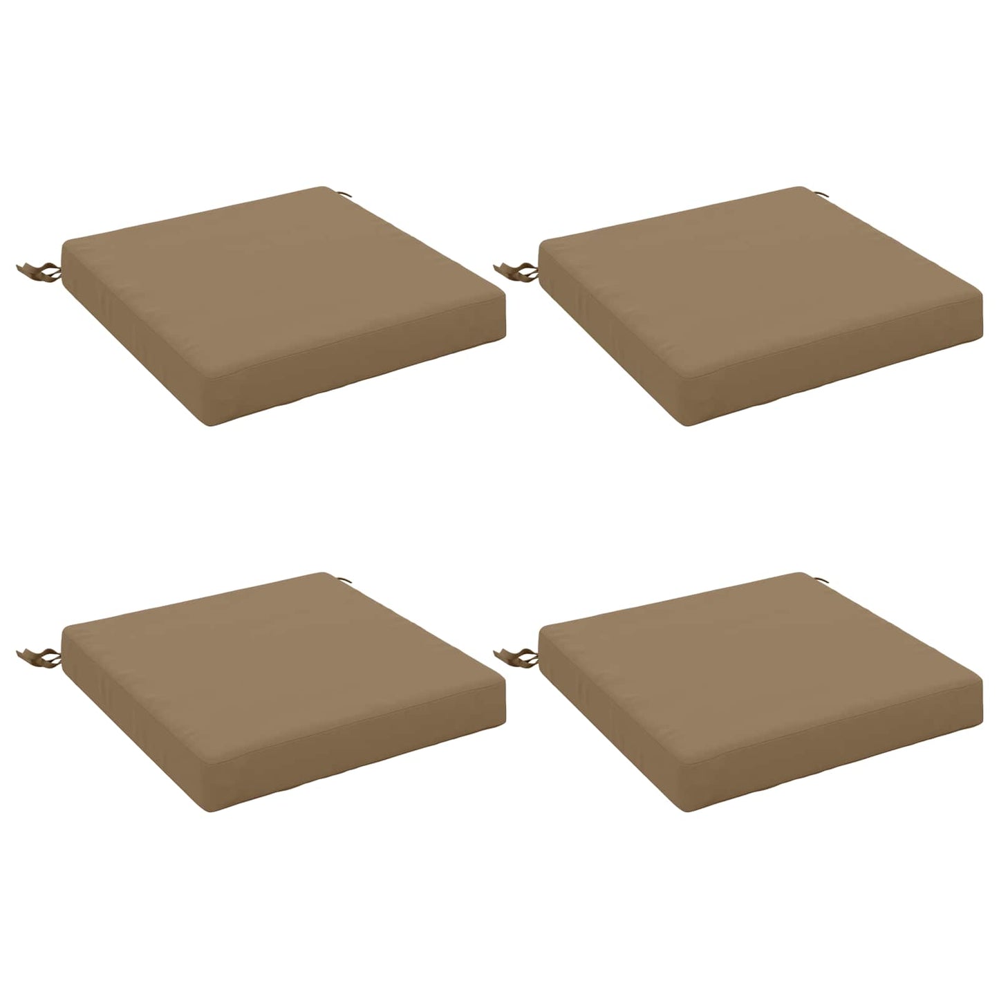 4-Piece Seat Cushions SOEST 4 pcs 100% Polyester Taupe