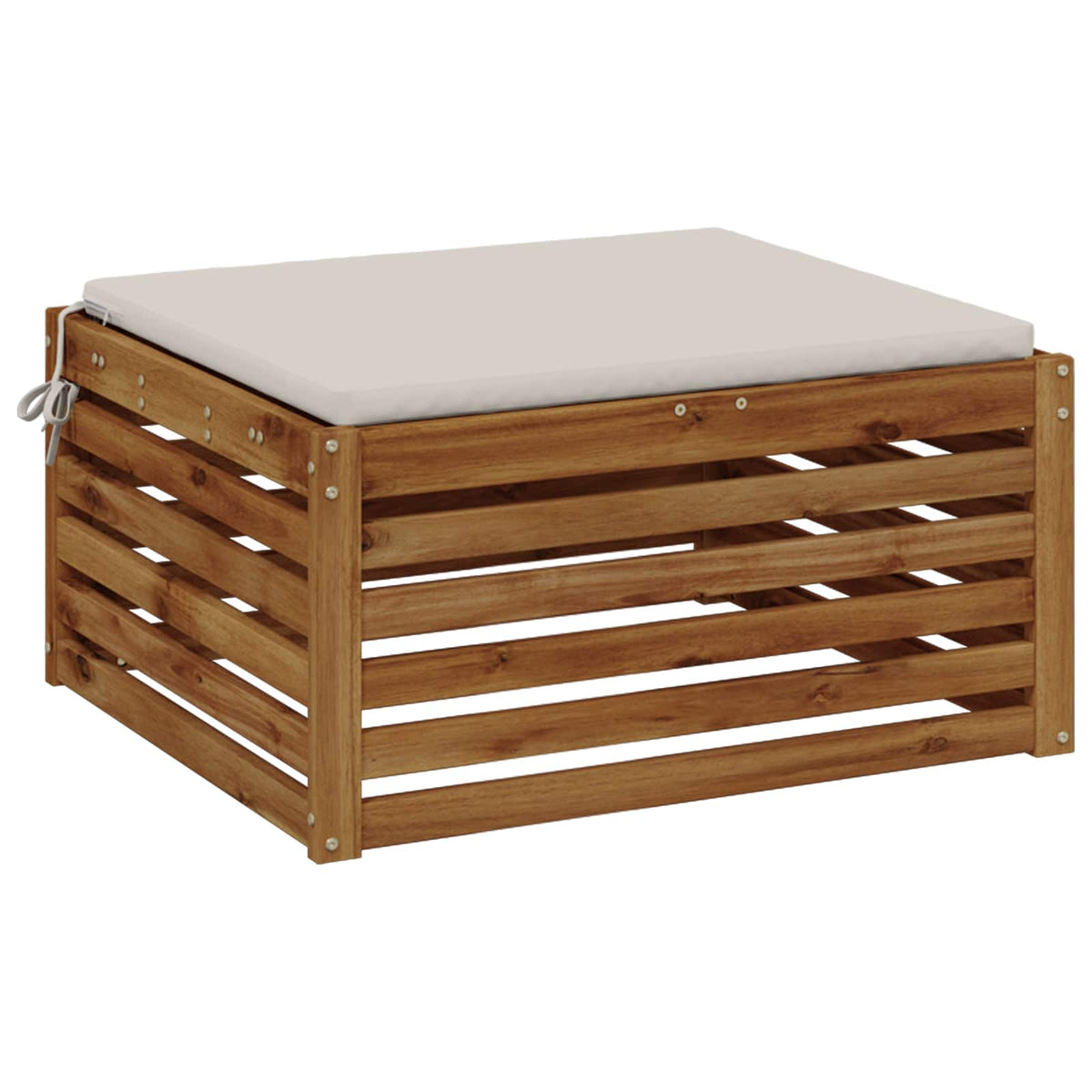 1-Piece Seat Cushion SOEST 100% Polyester White 60 x 60 x 3 cm