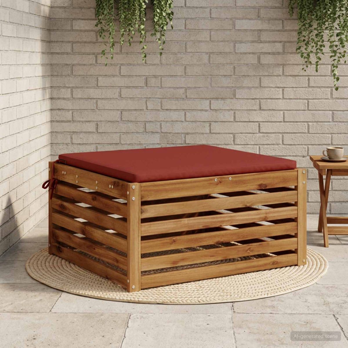 1-Piece Seat Cushion SOEST 100% Polyester Red 70 x 70 x 3 cm