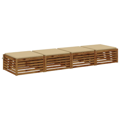 4-Piece Seat Cushions SOEST 4 pcs 100% Polyester Beige