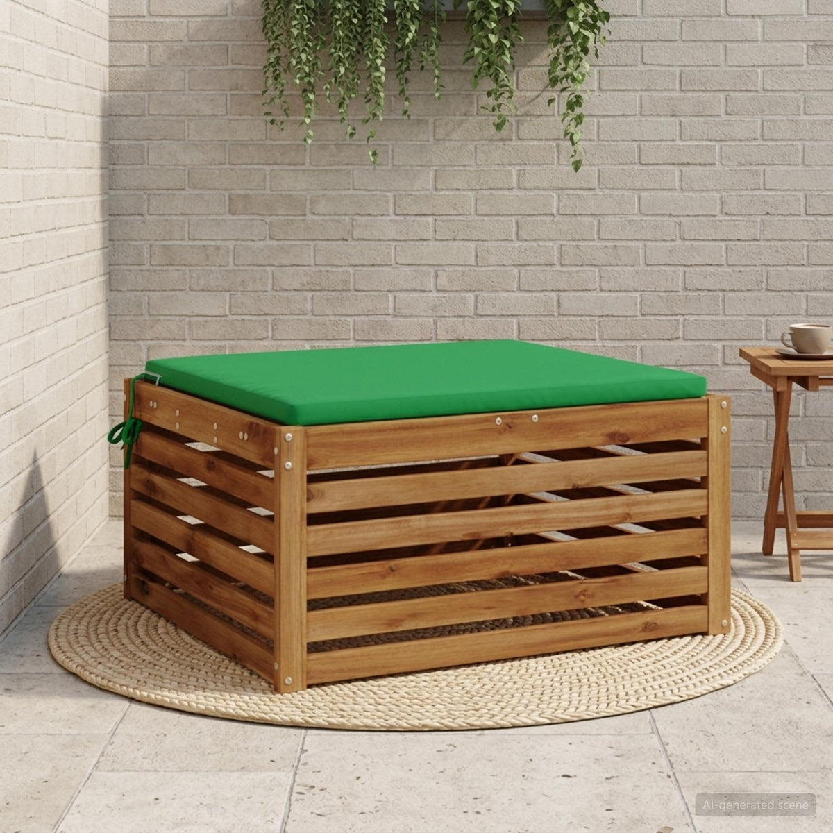 1-Piece Seat Cushion SOEST 100% Polyester Green 60 x 60 x 3 cm