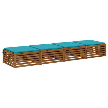 4-Piece Seat Cushions SOEST 4 pcs 100% Polyester Turquoise