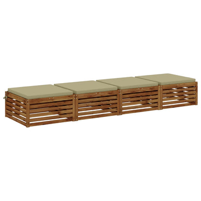 4-Piece Seat Cushions SOEST 4 pcs 100% Polyester Light Green