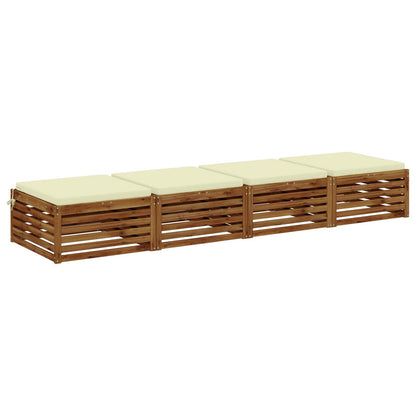4-Piece Seat Cushions SOEST 4 pcs 100% Polyester Cream