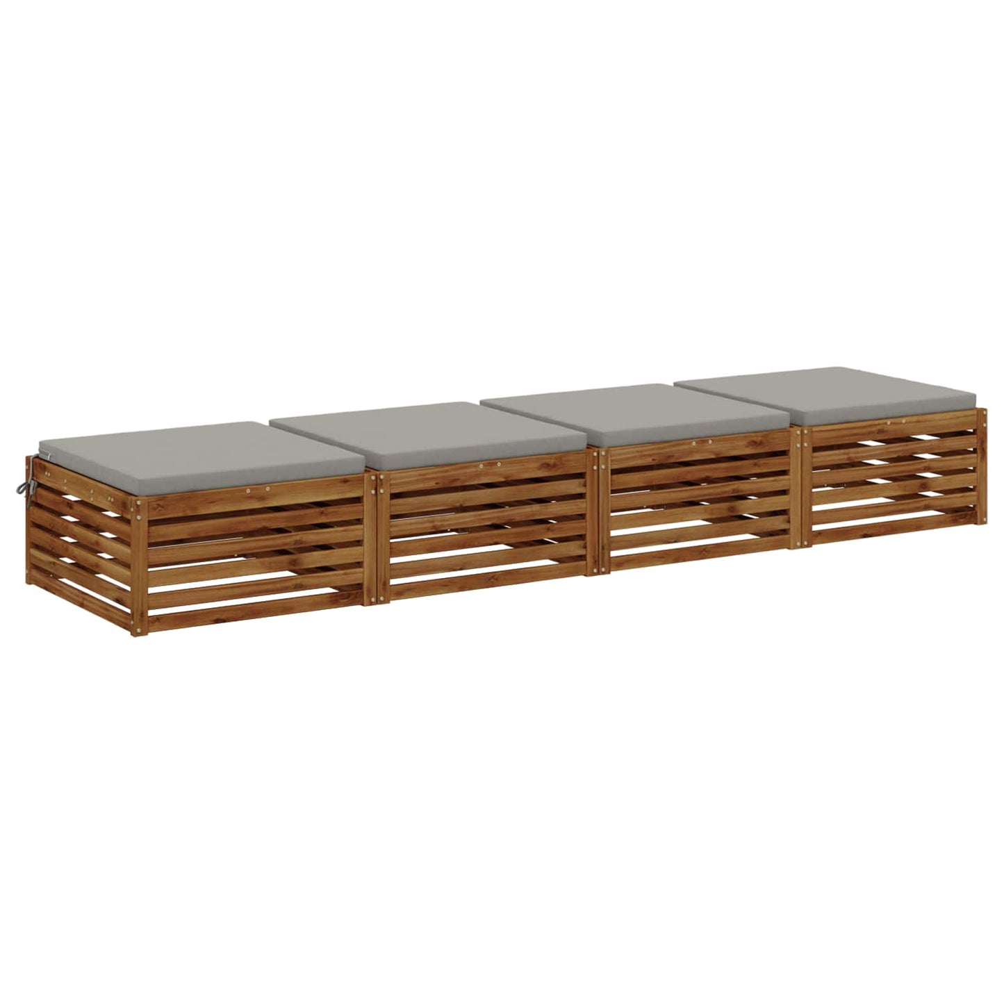 4-Piece Seat Cushions SOEST 4 pcs 100% Polyester Grey