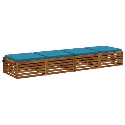 4-Piece Seat Cushions SOEST 4 pcs 100% Polyester Light Blue