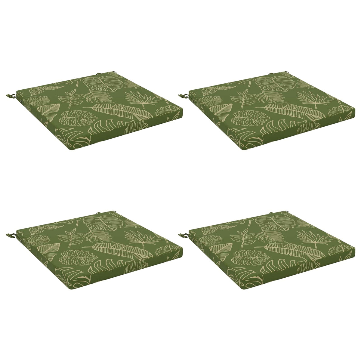4-Piece Seat Cushions SOEST 4 pcs 100% Polyester Leaf Design