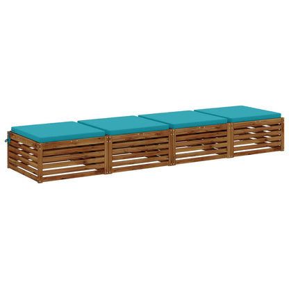 4-Piece Seat Cushions SOEST 4 pcs 100% Polyester Turquoise