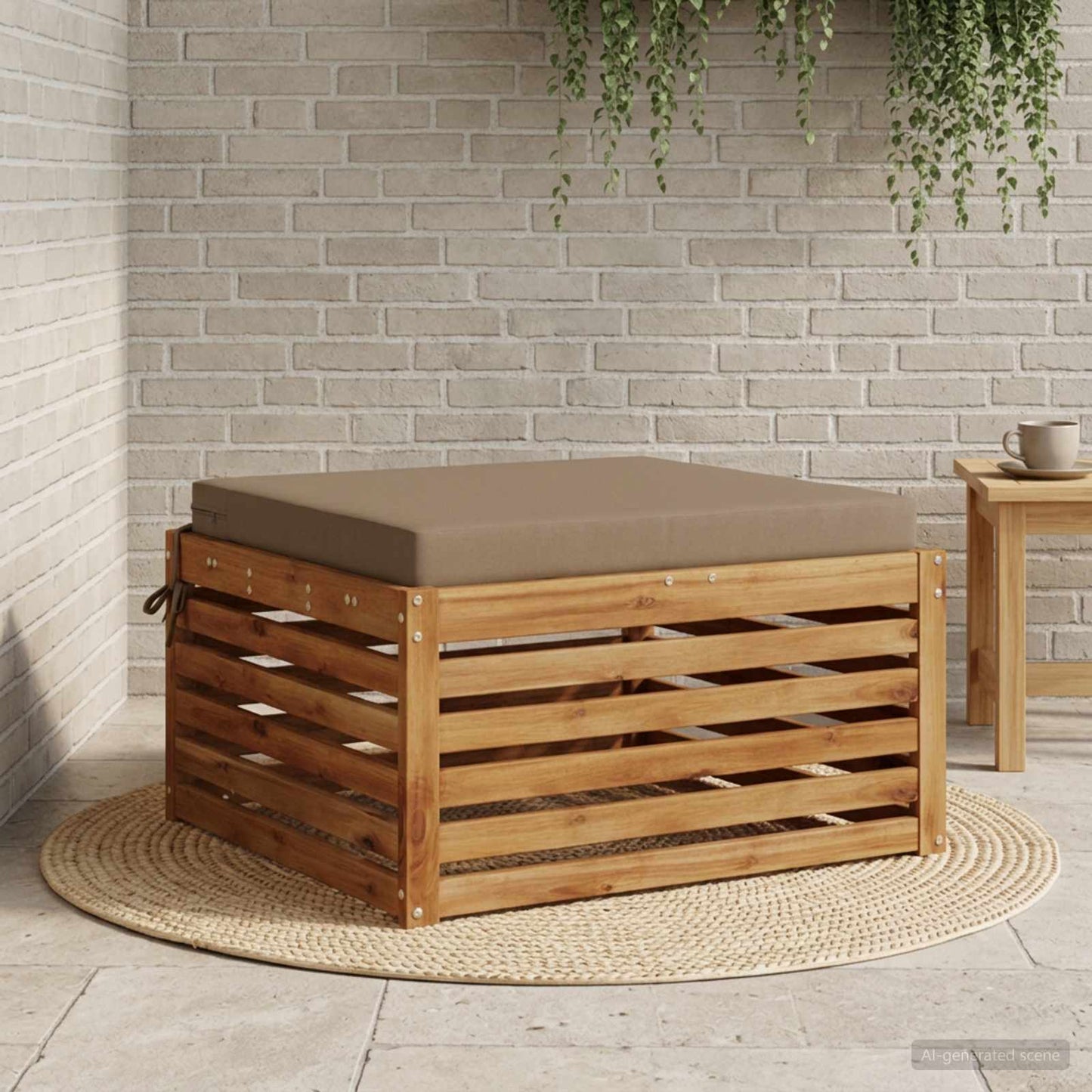 1-Piece Seat Cushion SOEST 100% Polyester Taupe 60 x 60 x 7 cm