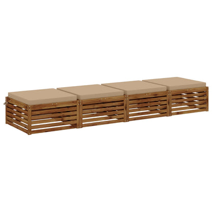 4-Piece Seat Cushions SOEST 4 pcs 100% Polyester Sand