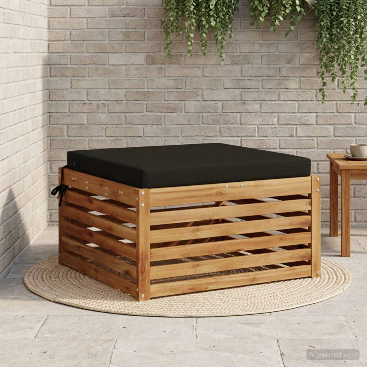 1-Piece Seat Cushion SOEST 100% Polyester Black 70 x 70 x 7 cm