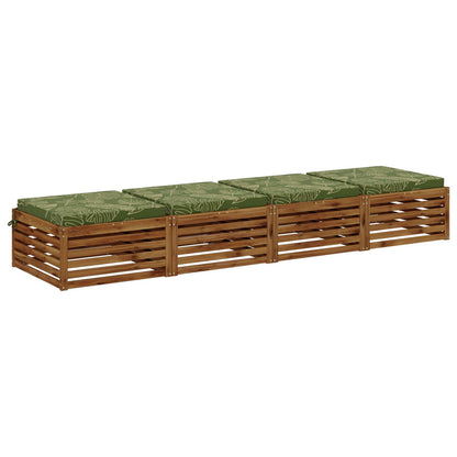 4-Piece Seat Cushions SOEST 4 pcs 100% Polyester Leaf Design