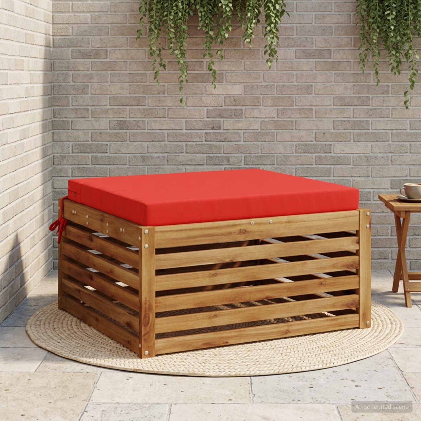 1-Piece Seat Cushion SOEST 100% Polyester Red 70 x 70 x 7 cm