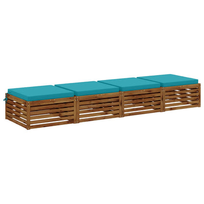 4-Piece Seat Cushions SOEST 4 pcs 100% Polyester Turquoise