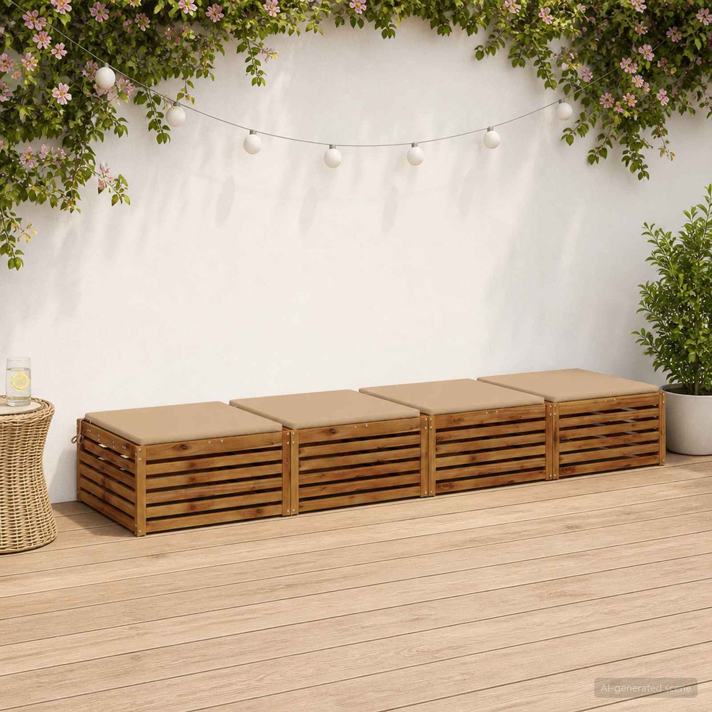 4-Piece Seat Cushions SOEST 4 pcs 100% Polyester Sand