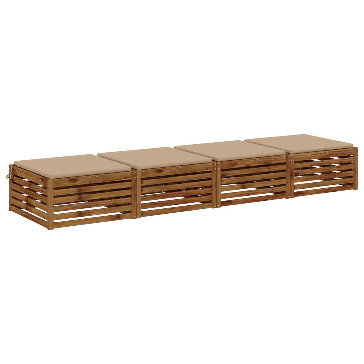 4-Piece Seat Cushions SOEST 4 pcs 100% Polyester Sand