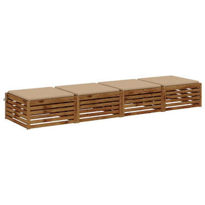 4-Piece Seat Cushions SOEST 4 pcs 100% Polyester Sand