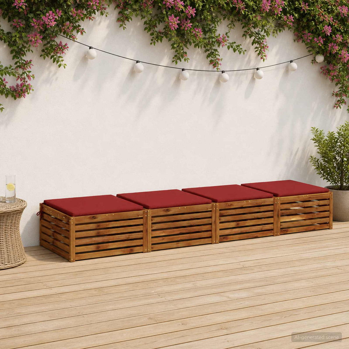 4-Piece Seat Cushions SOEST 4 pcs 100% Polyester Red