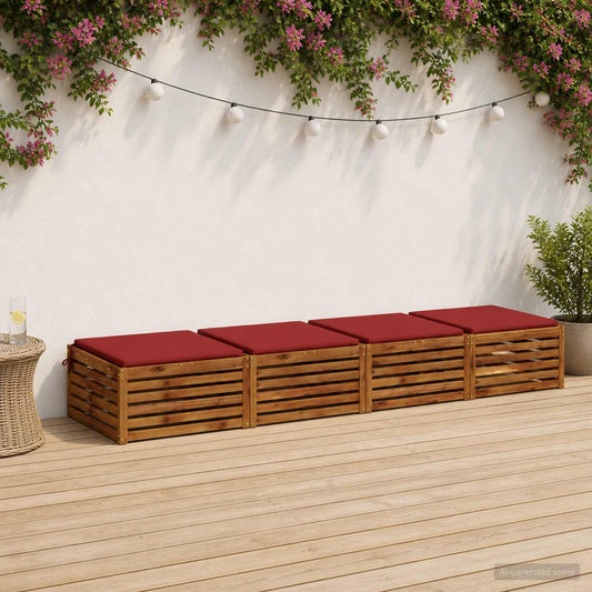 4-Piece Seat Cushions SOEST 4 pcs 100% Polyester Red