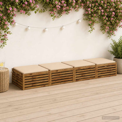 4-Piece Seat Cushions SOEST 4 pcs 100% Polyester Cream