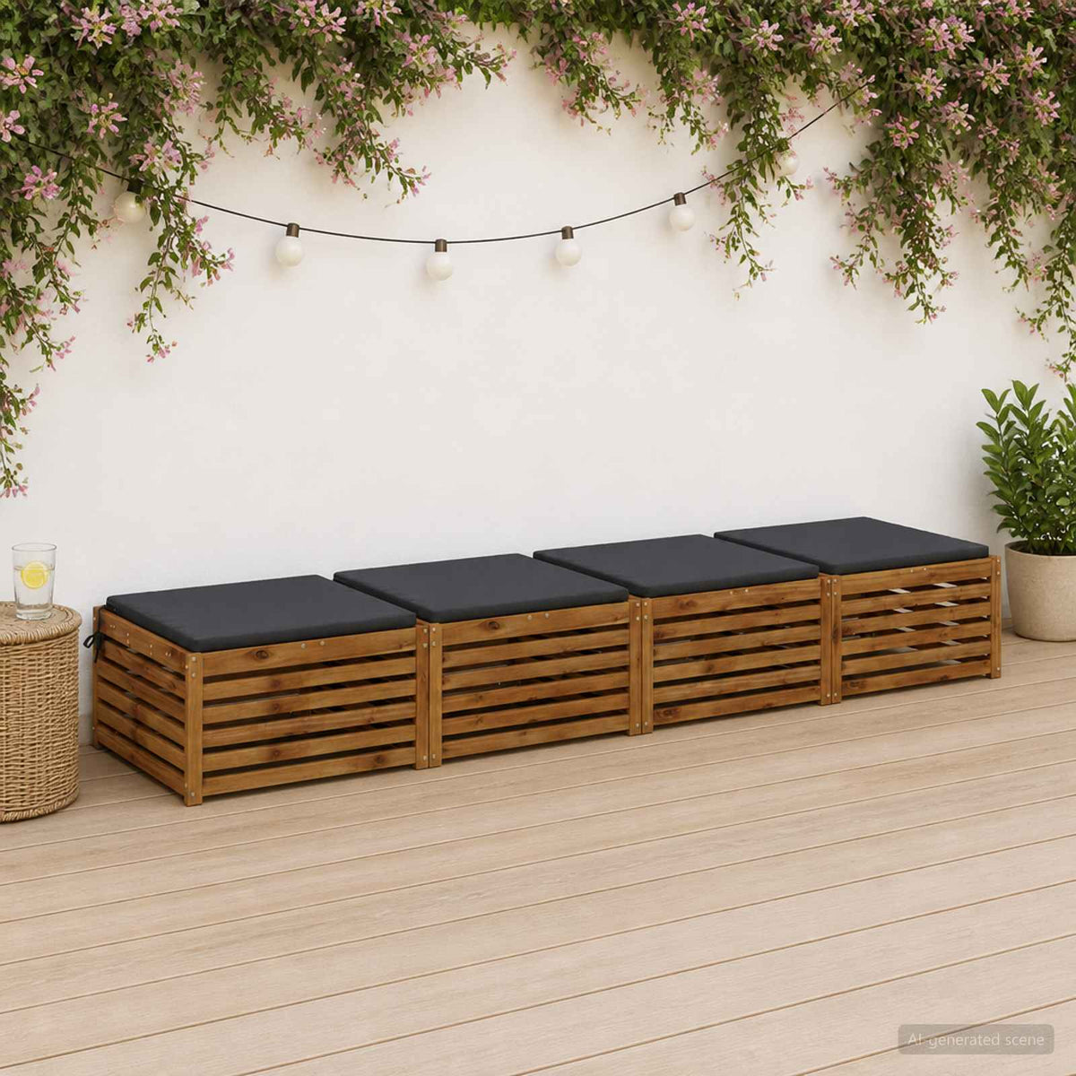 4-Piece Seat Cushions SOEST 4 pcs 100% Polyester Anthracite