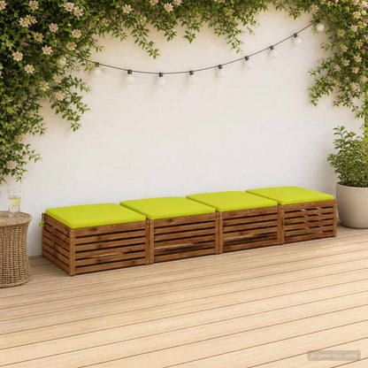 4-Piece Seat Cushions SOEST 4 pcs 100% Polyester Bright Green