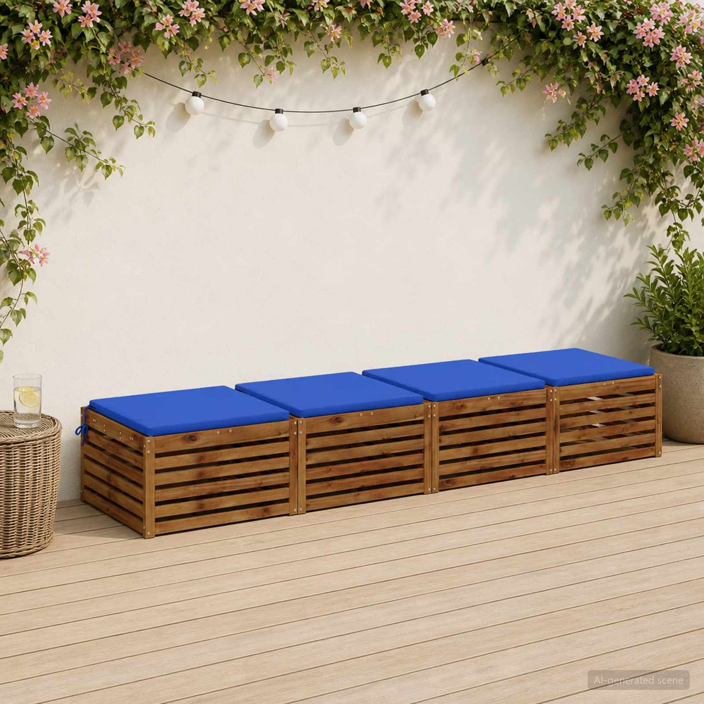 4-Piece Seat Cushions SOEST 4 pcs 100% Polyester Royal Blue