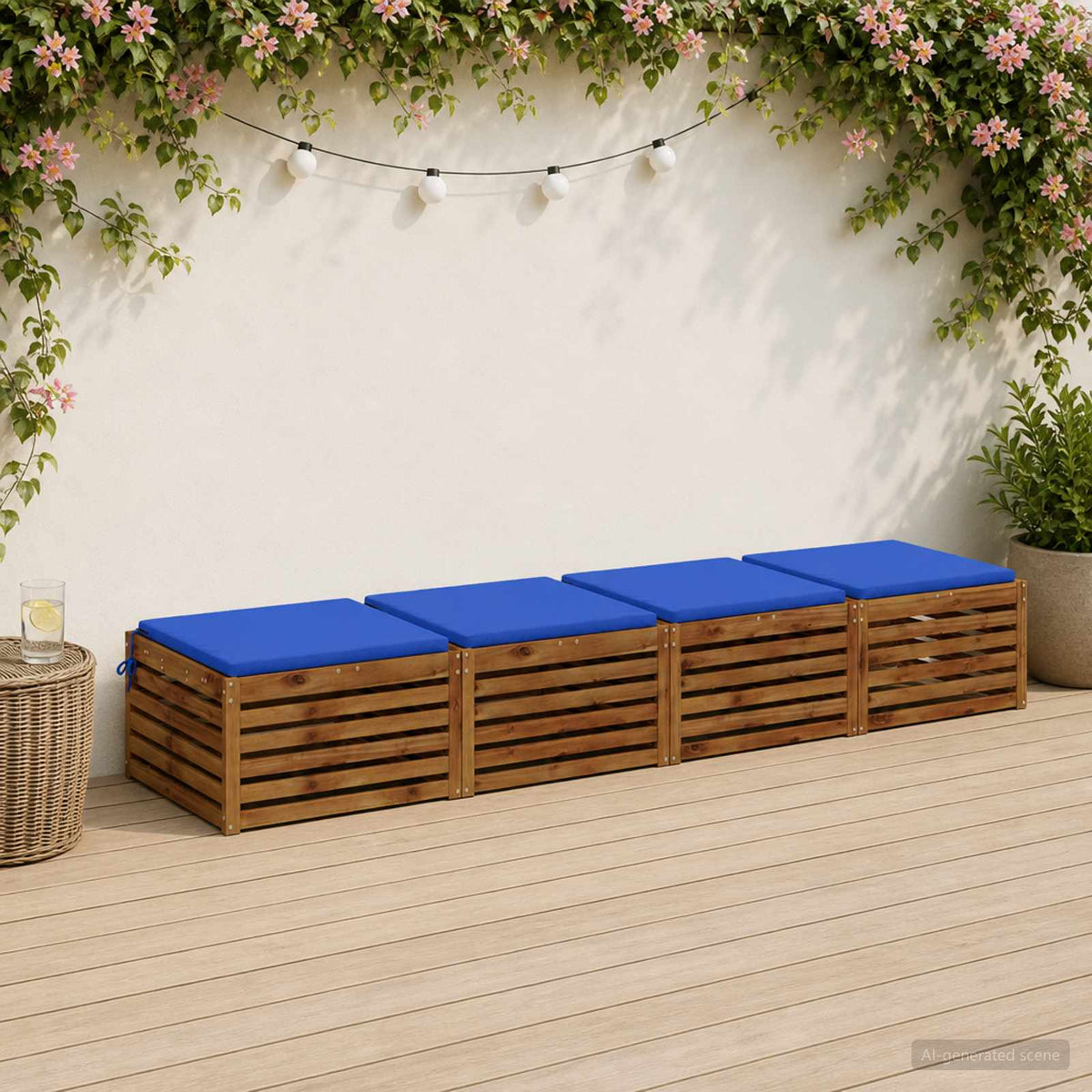4-Piece Seat Cushions SOEST 4 pcs 100% Polyester Royal Blue